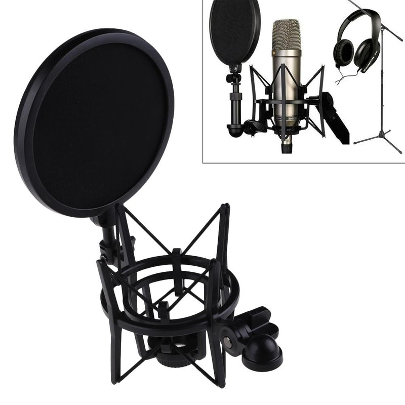 Microphone Mic Professional Shock Mount with Shield Filter - Build Your Podcast