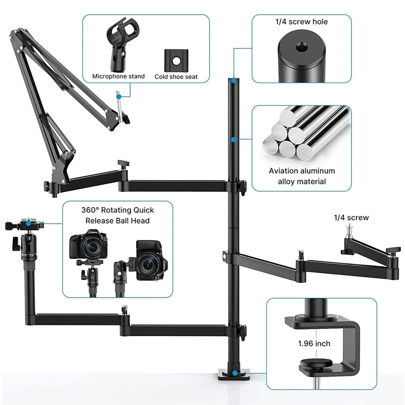 Adjustable Flexible Mic Arm Boom Stand - Build Your Podcast